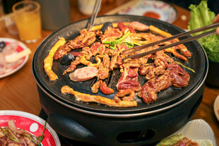 韩式烤肉美食诱人画面