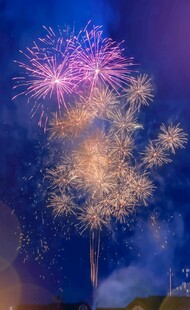 夜空中绚烂的烟花绽放