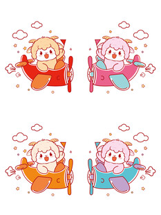可爱萌羊 起床系列插画