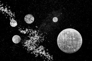 太空中的星球与星尘