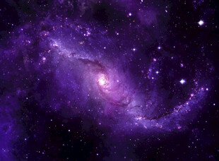 梦幻紫色星系星空景象