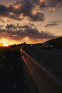 公路黄昏美景