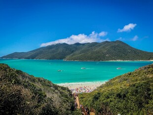 美丽海岛风光俯瞰图