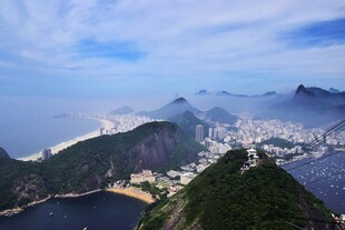 里约热内卢山海城市景观