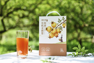 清新果汁礼盒与户外美景