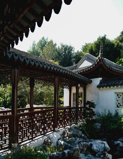 中式庭院回廊景致