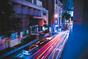 城市夜景车流光影之美