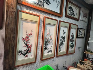 中式画室传统书画作品展示