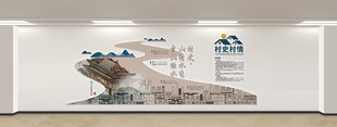 现代艺术展厅中的雕塑文化墙