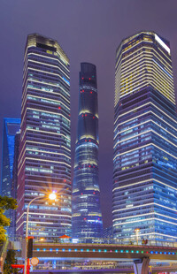 上海夜景高楼灯火璀璨
