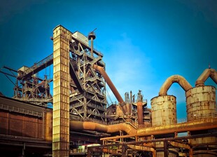 工业风钢铁厂建筑景观