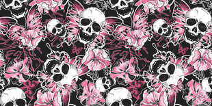骷髅花卉图案背景