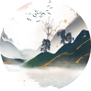 水墨山水间的诗意景致