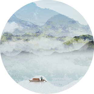 山水间孤舟行
