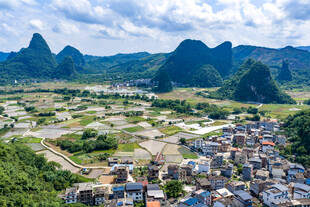 中国广西桂林阳朔夏日田园风光
