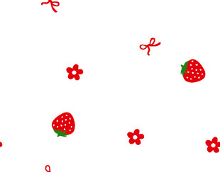 草莓花朵简约图案设计
