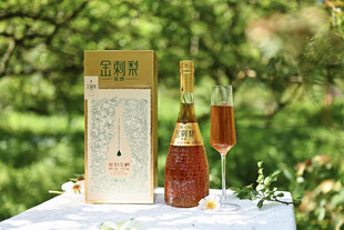 户外精致香槟酒品展示