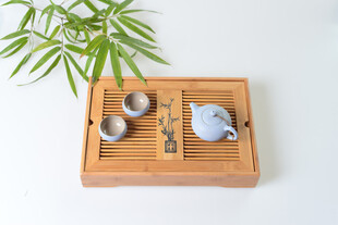 中式竹制茶盘茶具组合