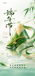 端午节竹叶粽子粽香浓情宣传海报