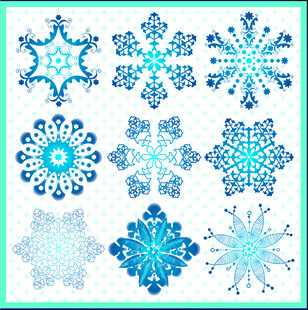 精美蓝色雪花图案集合