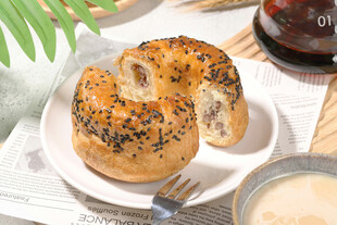 美味芝麻贝果早餐时光