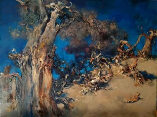胡杨油画