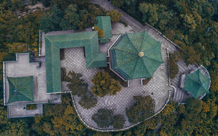 中式古建筑群鸟瞰景观