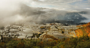 黄石公园五彩斑斓地热景观