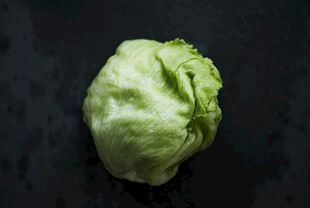 一颗新鲜的圆生菜