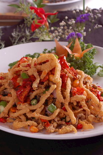 脆椒鱼丝美食特写