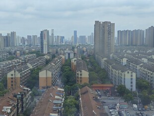 城市住宅区俯瞰景象