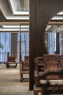 中式典雅茶室室内景致