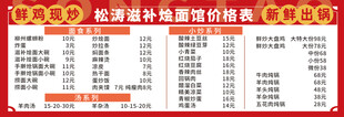 面馆价目表