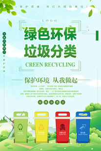 绿色环保垃圾分类宣传图