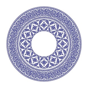青花瓷麦穗无缝图案设计素材
