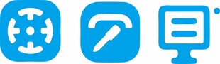 蓝色简约办公类图标集合