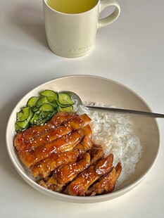 鸡排叉烧饭