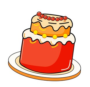 两层美味蛋糕插画