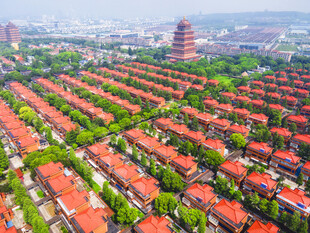 红顶住宅区鸟瞰图