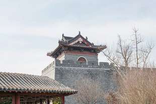 中式古城楼建筑景观