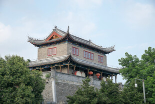 中式古建筑城楼景观
