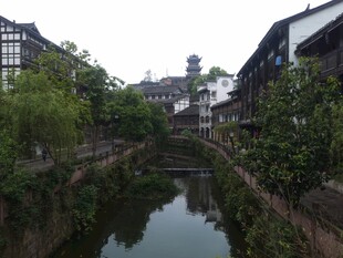 江南水乡古巷小河风景