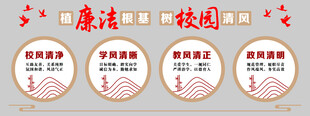 廉洁校园文化墙展板