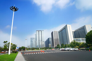 现代都市办公区道路景观