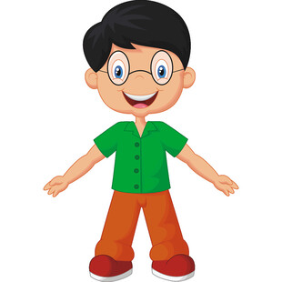 开心小男孩张开双臂