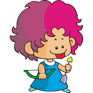 拿弓箭的可爱卡通小女孩