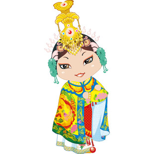 京剧扮相卡通人物形象
