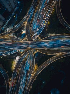 城市立交桥璀璨夜景