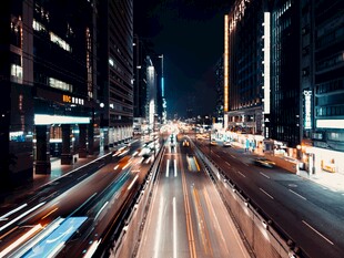 城市夜景车流光影之美