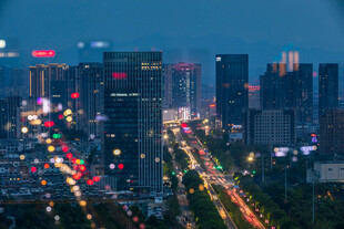 城市夜景繁华灯光璀璨